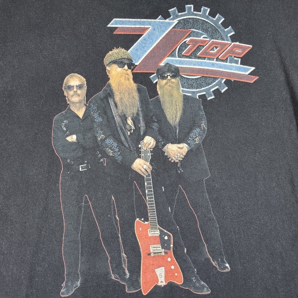 ZZ TOP 2007 Tour T-Shirt Mens Size Large Black Band Tee Dusty Hill Billy Gibbons - Picture 2 of 8